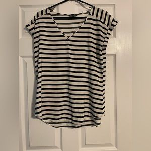 Express short sleeve striped blouse